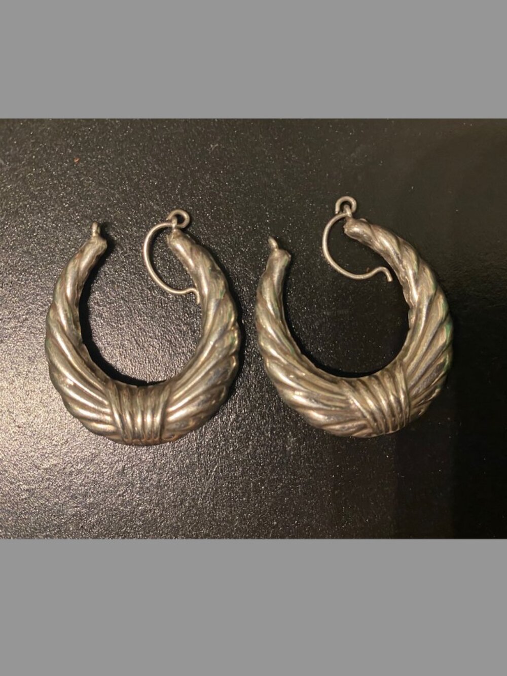 Silver Vintage Sterling Silver Statement Earrings